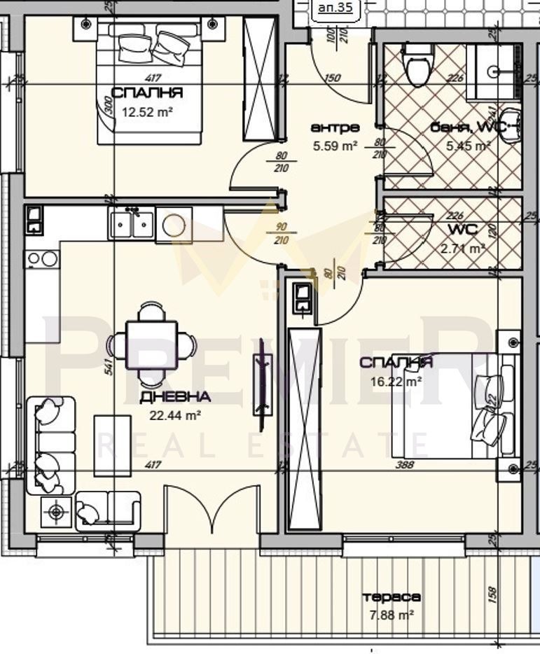 For Sale  2 bedroom Varna , Vladislav Varnenchik 2 , 103 sq.m | 68218686