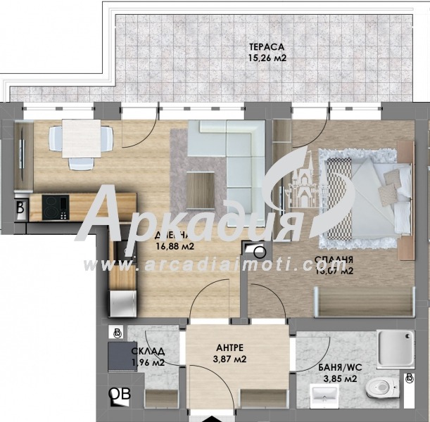 For Sale  1 bedroom Plovdiv , Hristo Smirnenski , 75 sq.m | 90546578 - image [3]