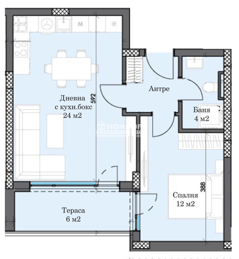 Till salu  1 sovrum Plovdiv , Trakija , 69 kvm | 69144342 - bild [5]