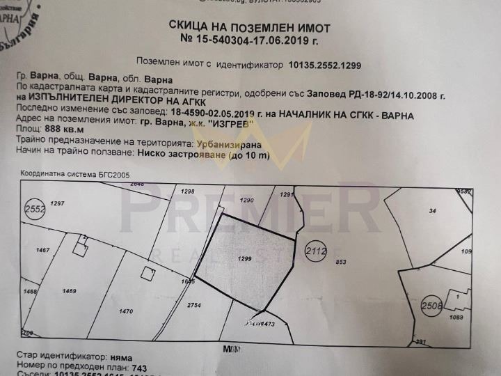 Продава ПАРЦЕЛ, гр. Варна, Изгрев, снимка 1 - Парцели - 48994113