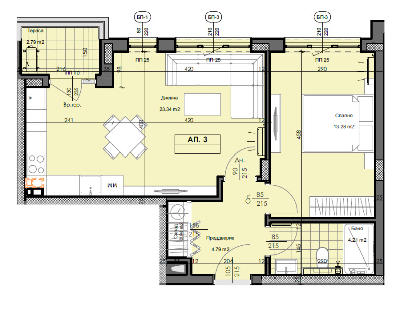 Продава 2-СТАЕН, гр. Пловдив, Гагарин, снимка 3 - Aпартаменти - 49220449