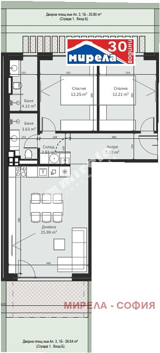 In vendita  2 camere da letto Sofia , Malinova dolina , 94 mq | 33647735