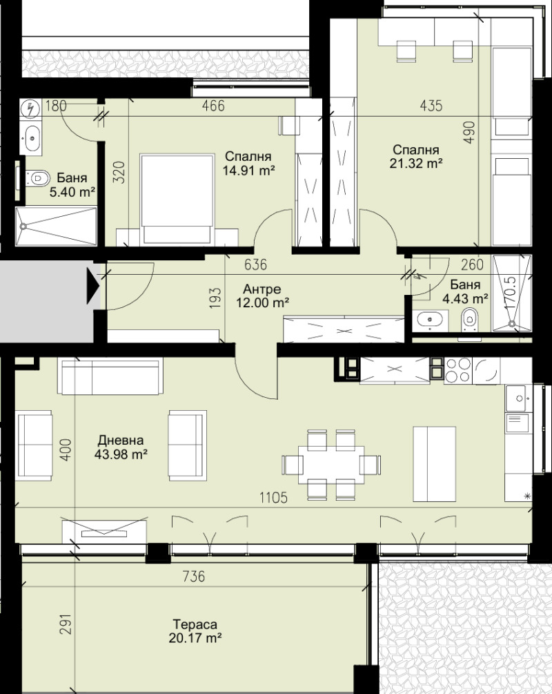 Продава 3-СТАЕН, гр. Варна, Бриз, снимка 2 - Aпартаменти - 49226331