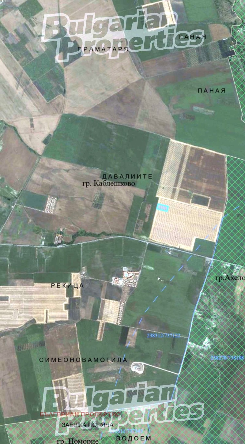 Продава ПАРЦЕЛ в област Бургас, гр. Каблешково - 7664 кв.м / 33 000 € » 64 542.39 лв., БЪЛГЕРИАН ПРОПЕРТИС