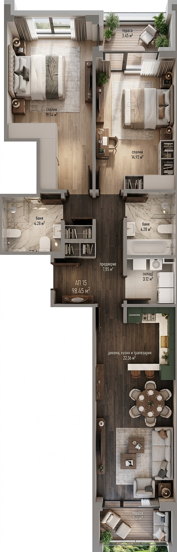 Продава 3-СТАЕН, гр. София, Малинова долина, снимка 3 - Апартаменти - 54265935