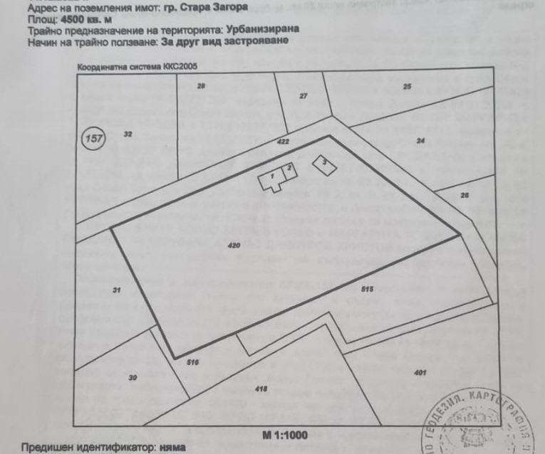 Продава ПАРЦЕЛ, гр. Стара Загора, Кольо Ганчев