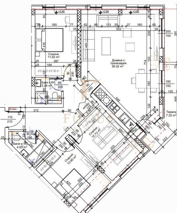 Продается  3 спальни Пловдив , Тракия , 139 кв.м | 61596389 - изображение [2]