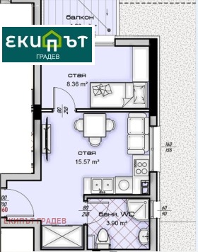 1 bedroom Vladislav Varnenchik 1, Varna 2