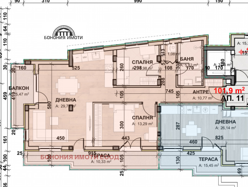 Продава 3-СТАЕН в град София, Манастирски ливади - 116 кв.м / 255 200 € » 499 127.82 лв., БОНОНИЯ ИМОТИ ЕООД