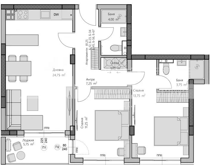 À vendre  2 chambres Plovdiv , Hristo Smirnenski , 96 m² | 48269306 - image [2]