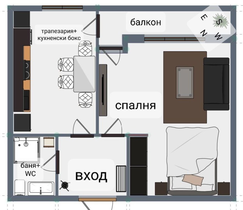 Na prodej  1 ložnice Sofia , Benkovski , 48 m2 | 58867740 - obraz [7]