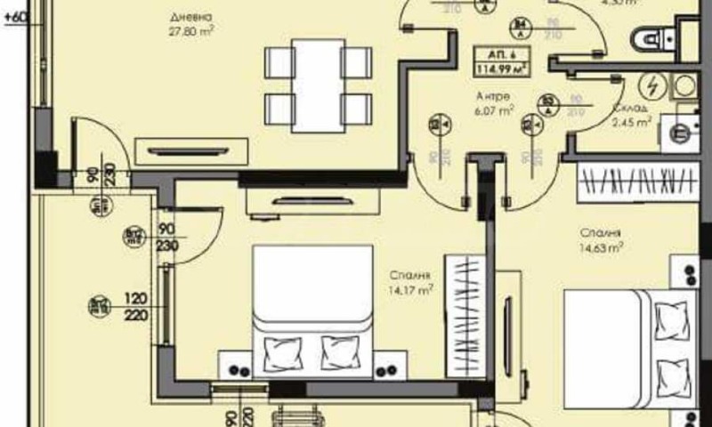 Продава 3-СТАЕН, гр. Бургас, Славейков, снимка 2 - Aпартаменти - 48814701