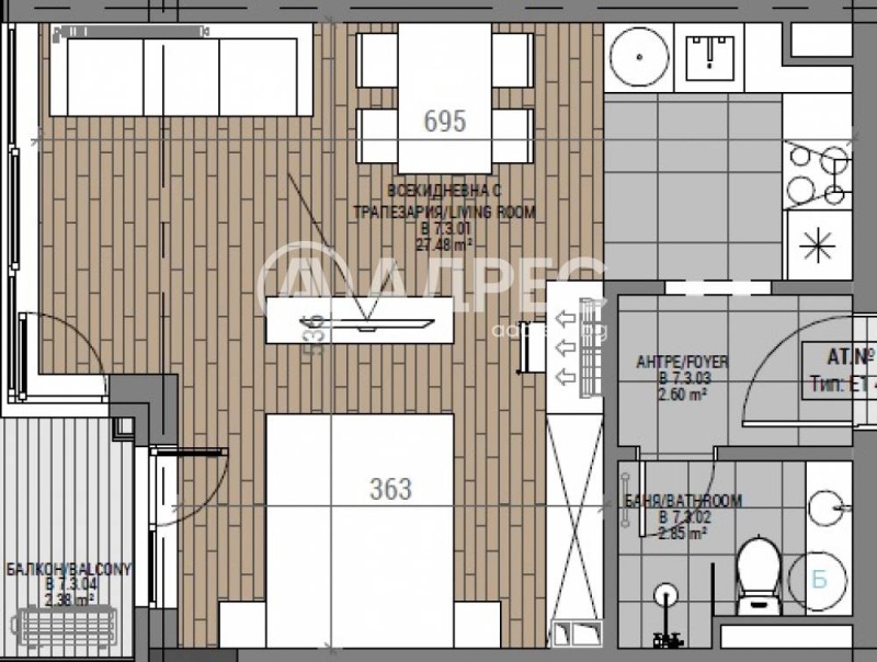 Продава 1-СТАЕН, гр. София, Овча купел 2, снимка 2 - Aпартаменти - 44278704