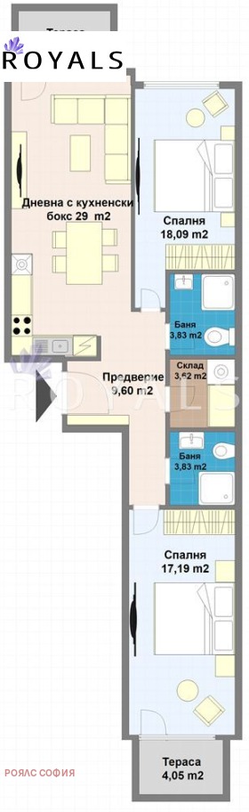 2 спальні Малинова долина, София