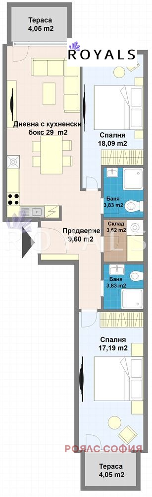 In vendita  2 camere da letto Sofia , Malinova dolina , 129 mq | 45694655