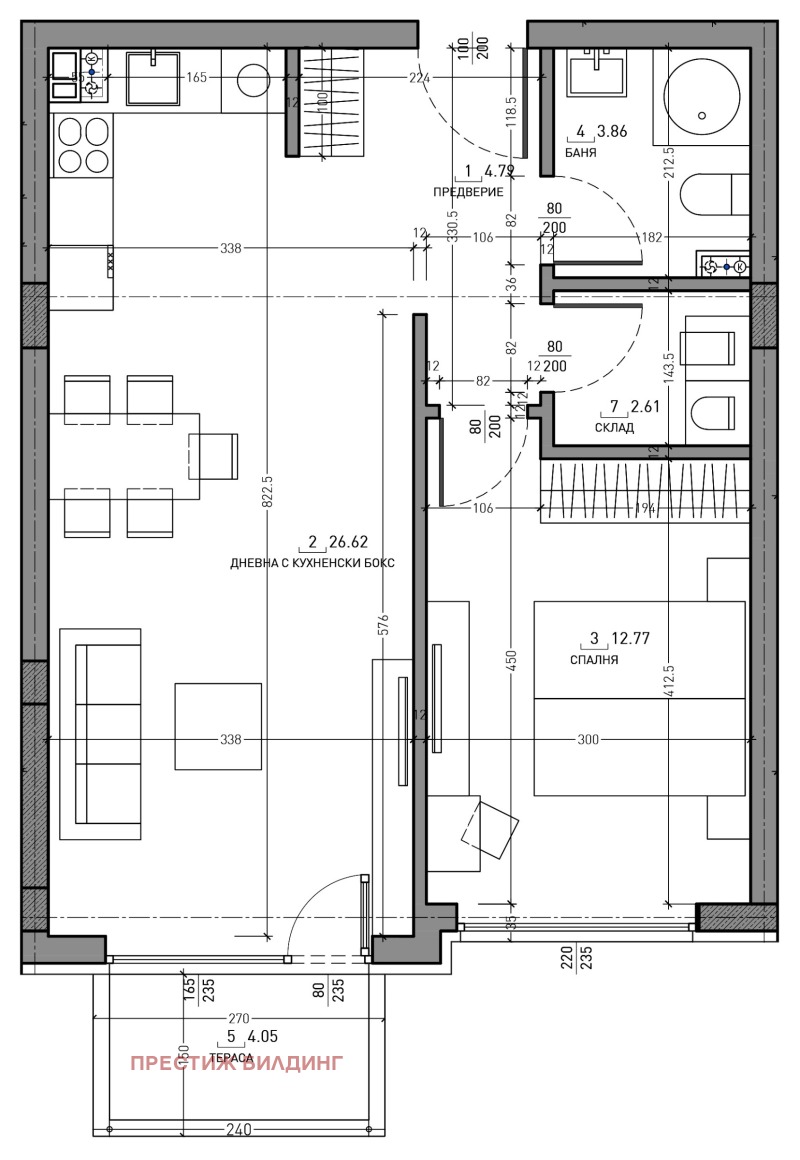 Продаја  1 спаваћа соба Софија , Малинова долина , 75 м2 | 77143384 - слика [7]