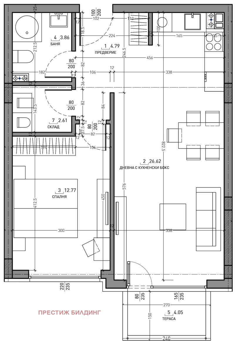 Na sprzedaż  1 sypialnia Sofia , Malinowa dolina , 75 mkw | 77143384 - obraz [7]