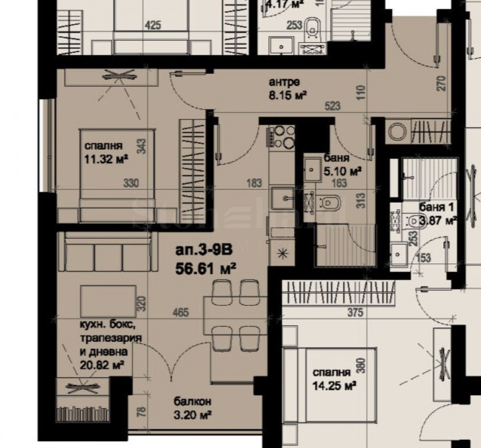 Продава 2-СТАЕН, гр. Бургас, Изгрев, снимка 2 - Апартаменти - 56475229