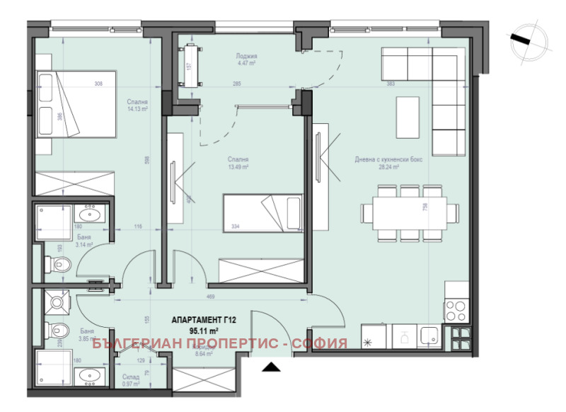 Продава 3-СТАЕН, гр. София, Хаджи Димитър, снимка 2 - Апартаменти - 52220172