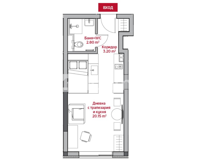 Продава 1-СТАЕН, гр. София, Зона Б-5-3, снимка 3 - Апартаменти - 52489065