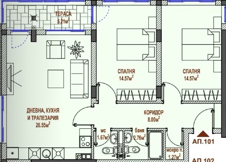 Til salg  2 soveværelser Sofia , Lyulin 4 , 106 kvm | 11774650 - billede [5]