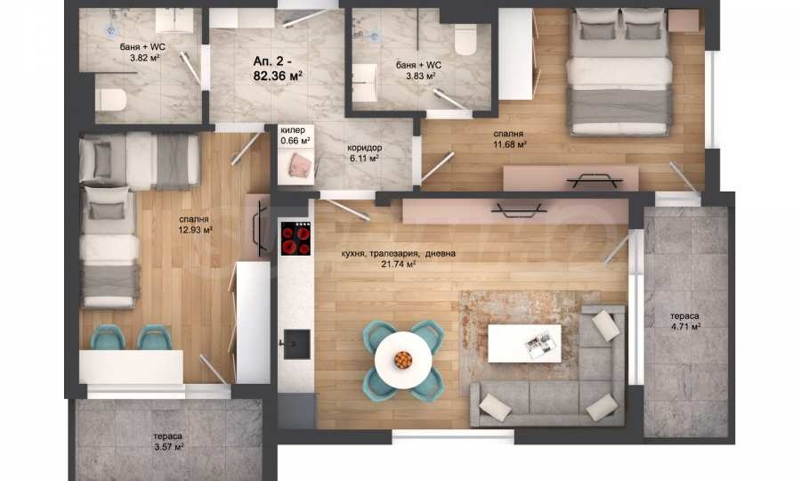 Продава 3-СТАЕН, гр. Пловдив, Кършияка, снимка 3 - Апартаменти - 55843155