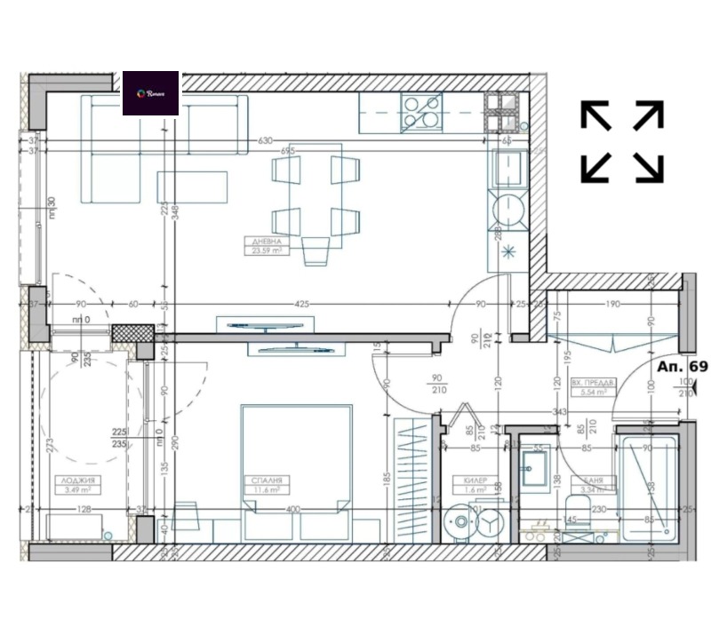 Te koop  1 slaapkamer Varna , Mladost 2 , 69 m² | 17922368