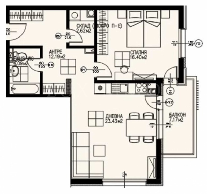 Satılık  1 yatak odası Sofia , Dragalevci , 89 metrekare | 43828422 - görüntü [2]