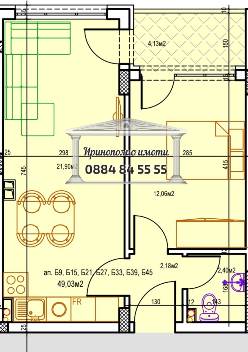 На продаж  1 спальня Стара Загора , Три чучура - център , 61 кв.м | 99371217 - зображення [2]