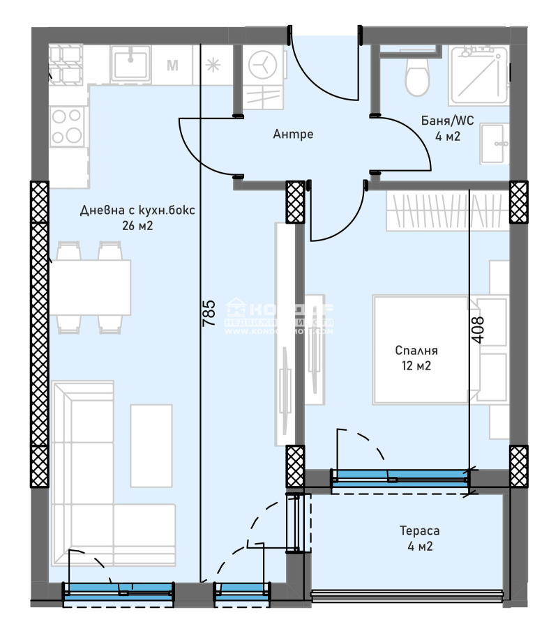 Zu verkaufen  1 Schlafzimmer Plowdiw , Trakija , 71 qm | 75182984 - Bild [3]