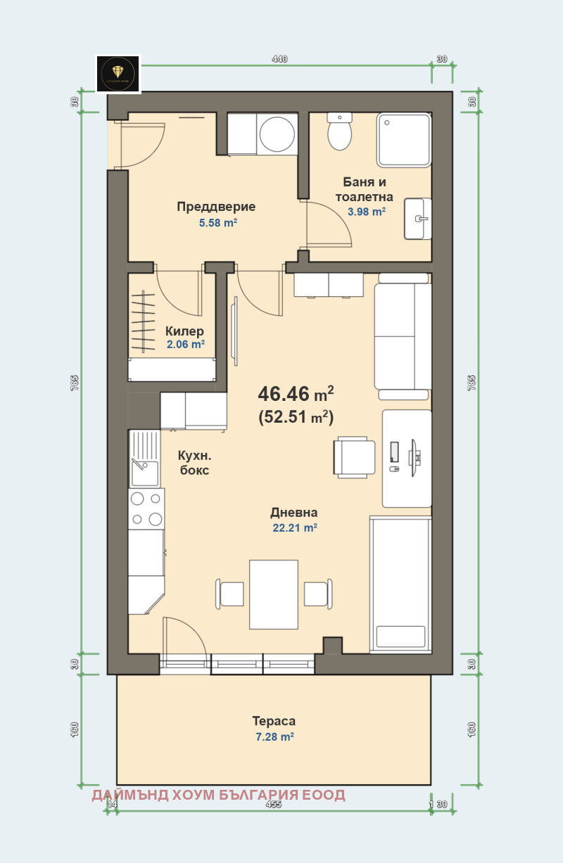 À vendre  Studio Plovdiv , Karchiyaka , 53 m² | 18176411 - image [8]