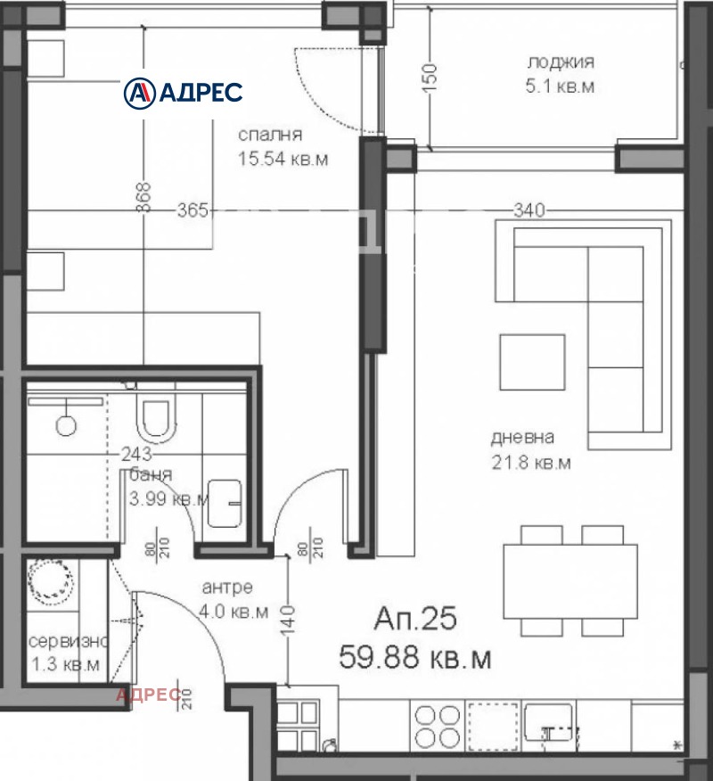 Продается  1 спальня Варна , Аспарухово , 71 кв.м | 55210509 - изображение [2]