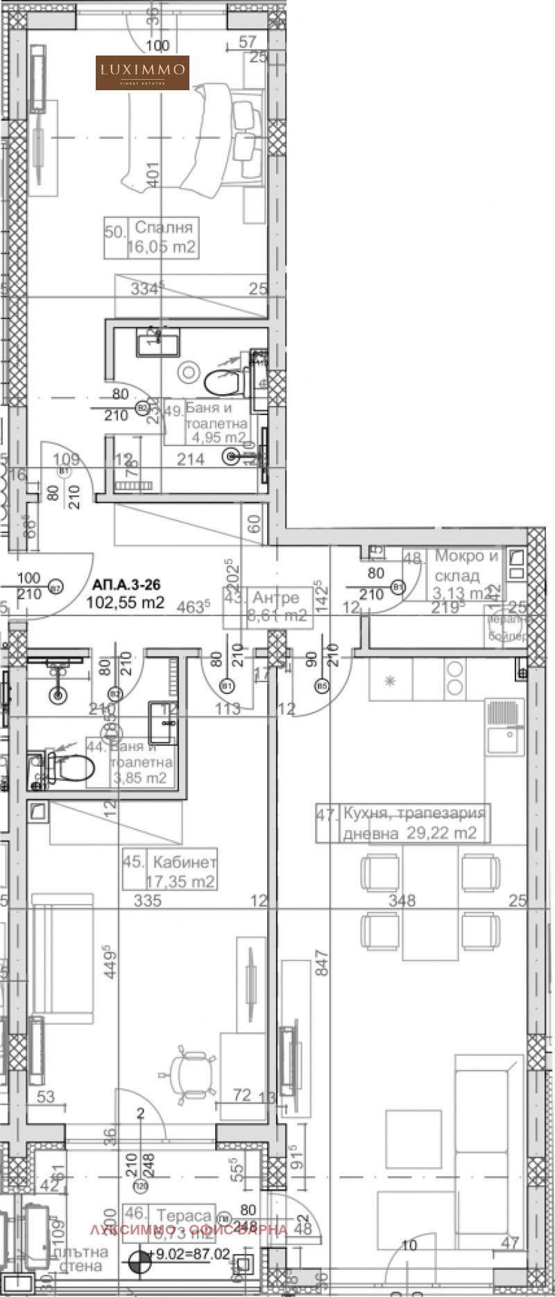 Zu verkaufen  2 Schlafzimmer Warna , k.k. Slantschew den , 127 qm | 48921281 - Bild [4]