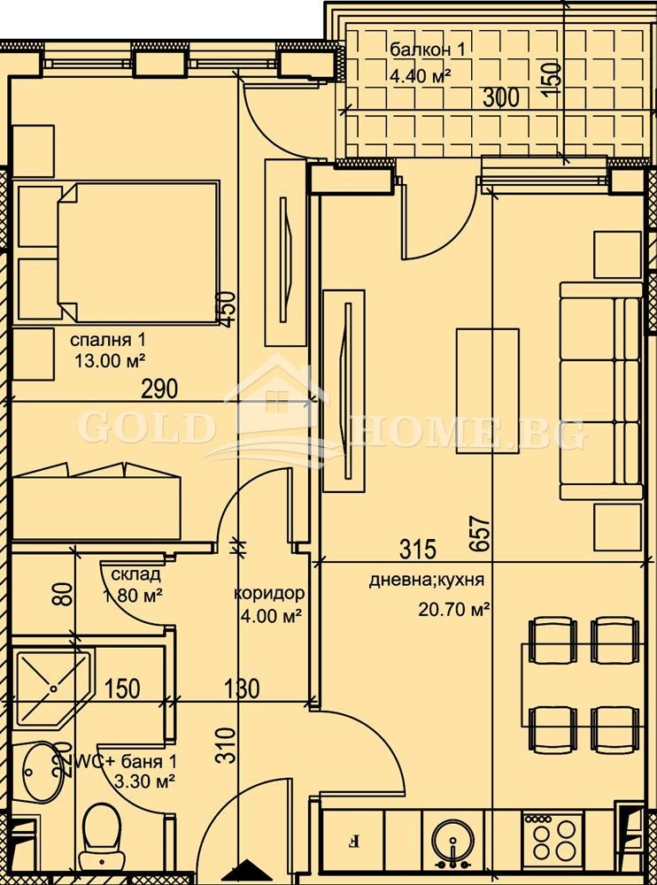 На продаж  1 спальня Пловдив , Кършияка , 63 кв.м | 76552761 - зображення [4]