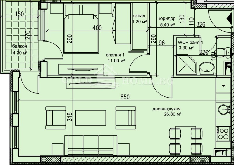 Till salu  1 sovrum Plovdiv , Karsjijaka , 63 kvm | 76552761 - bild [8]