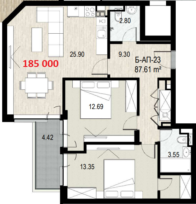 Продава 4-СТАЕН, гр. София, Кръстова вада, снимка 4 - Aпартаменти - 47024222