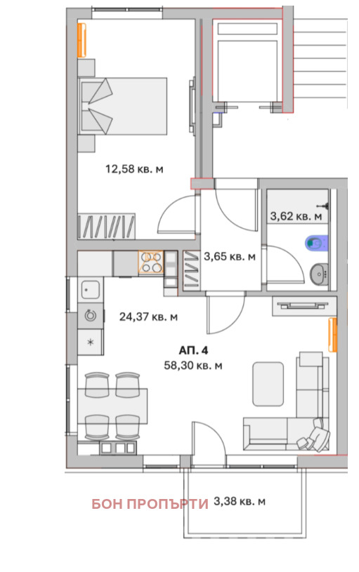 Продава 2-СТАЕН, гр. София, Малинова долина, снимка 3 - Апартаменти - 51802959