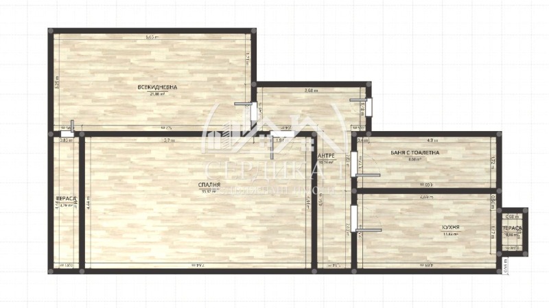 Продава  2-стаен град София , Зона Б-5-3 , 60 кв.м | 36105872