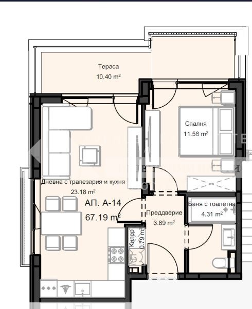Продава 2-СТАЕН, гр. Пловдив, Остромила