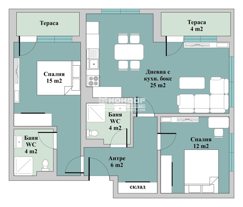 Продава 3-СТАЕН, гр. Пловдив, Тракия, снимка 2 - Aпартаменти - 49092686