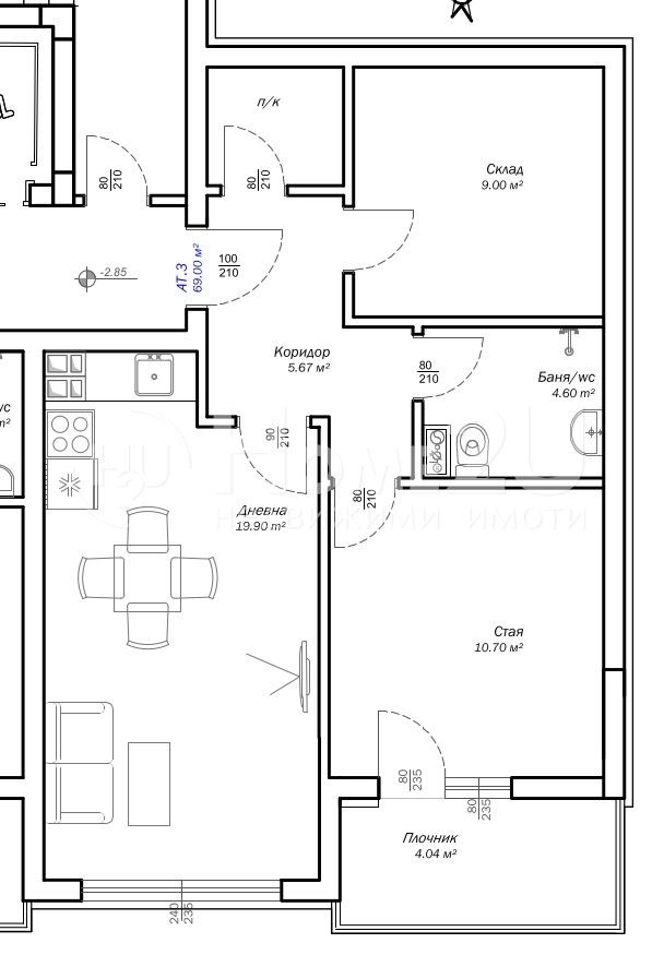 Zu verkaufen  2 Schlafzimmer Warna , m-t Ptschelina , 81 qm | 73624229 - Bild [3]