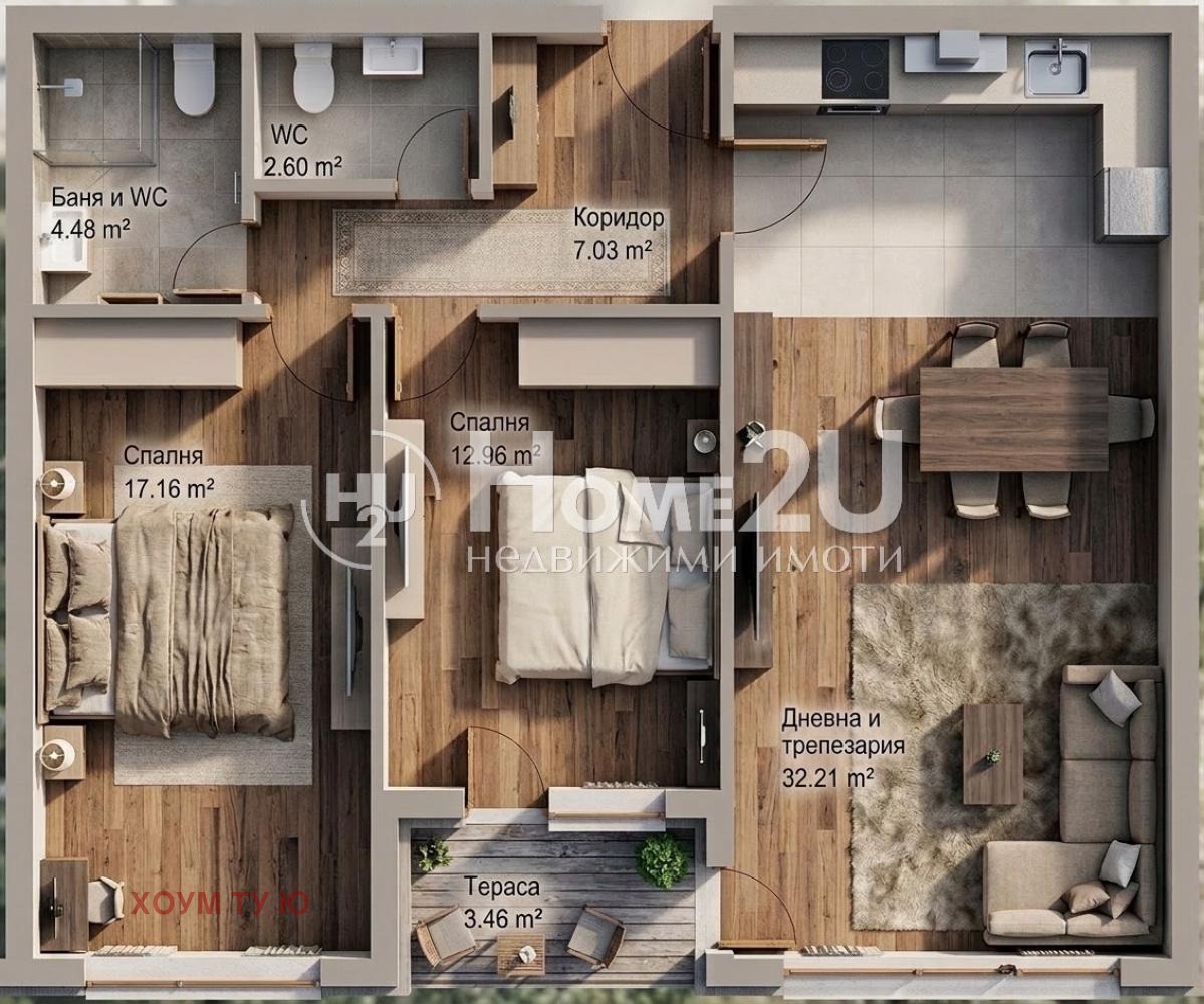 Продава 3-СТАЕН, гр. Пловдив, Отдих и култура, снимка 15 - Апартаменти - 55088070