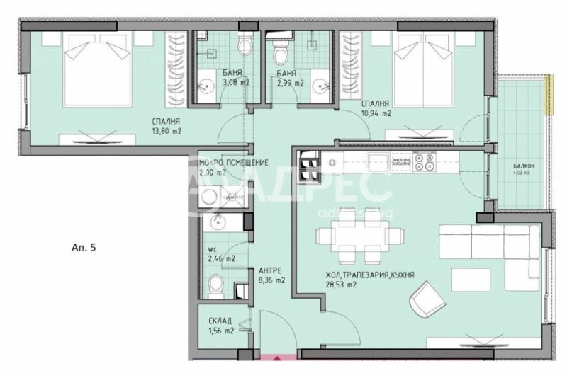 Продава 3-СТАЕН, гр. София, Модерно предградие, снимка 5 - Aпартаменти - 47365705