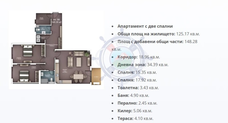 Продава 3-СТАЕН, гр. Варна, к.к. Св.Св. Константин и Елена, снимка 2 - Aпартаменти - 49260055