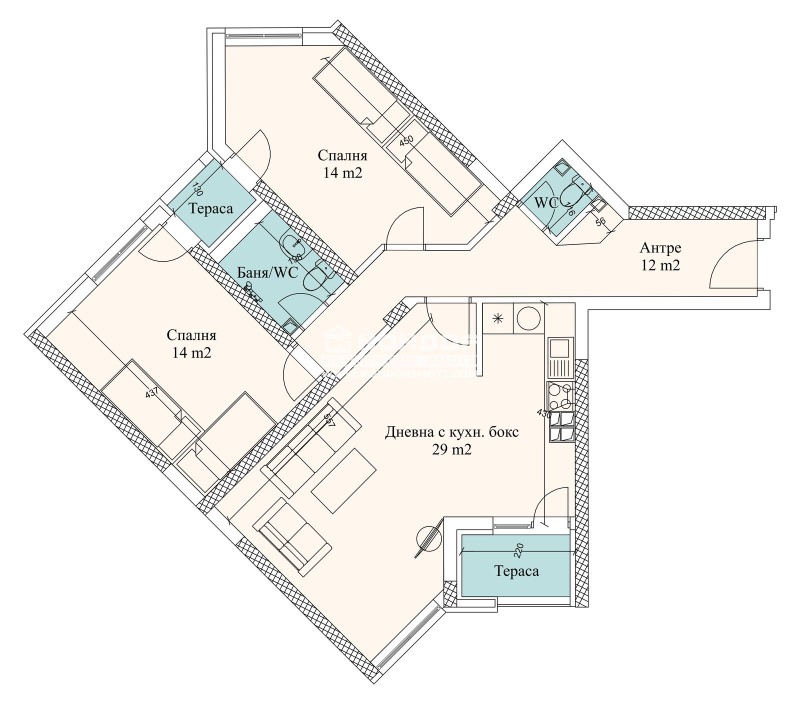 En venta  2 dormitorios Plovdiv , Tsentar , 107 metros cuadrados | 40029162 - imagen [3]