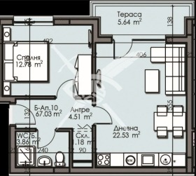 Продава 2-стаен град Бургас Изгрев - [1] 