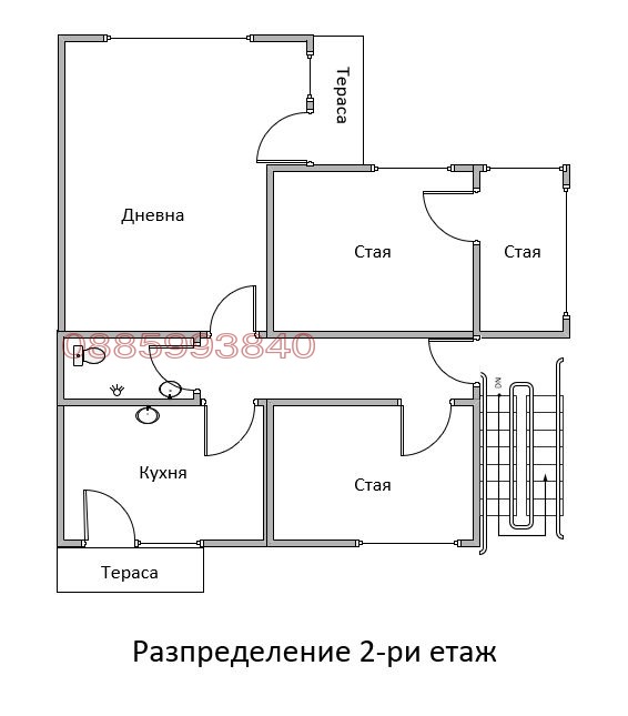 Продава ЕТАЖ ОТ КЪЩА, гр. София, Красна поляна 3, снимка 3 - Етаж от къща - 49543996