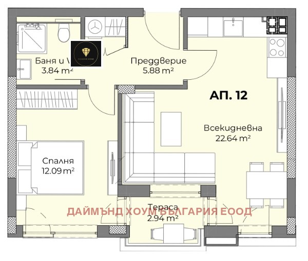 Til salg  1 soveværelse Plovdiv , Hristo Smirnenski , 67 kvm | 85419240 - billede [3]