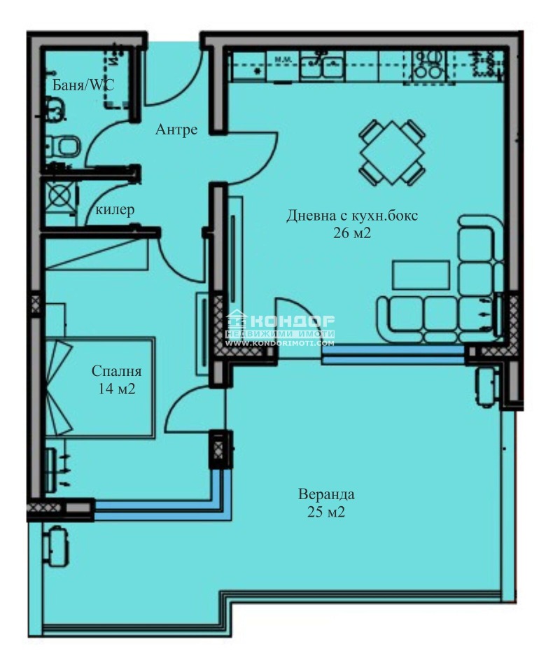Myytävänä  1 makuuhuone Plovdiv , Ostromila , 95 neliömetriä | 44240510 - kuva [8]