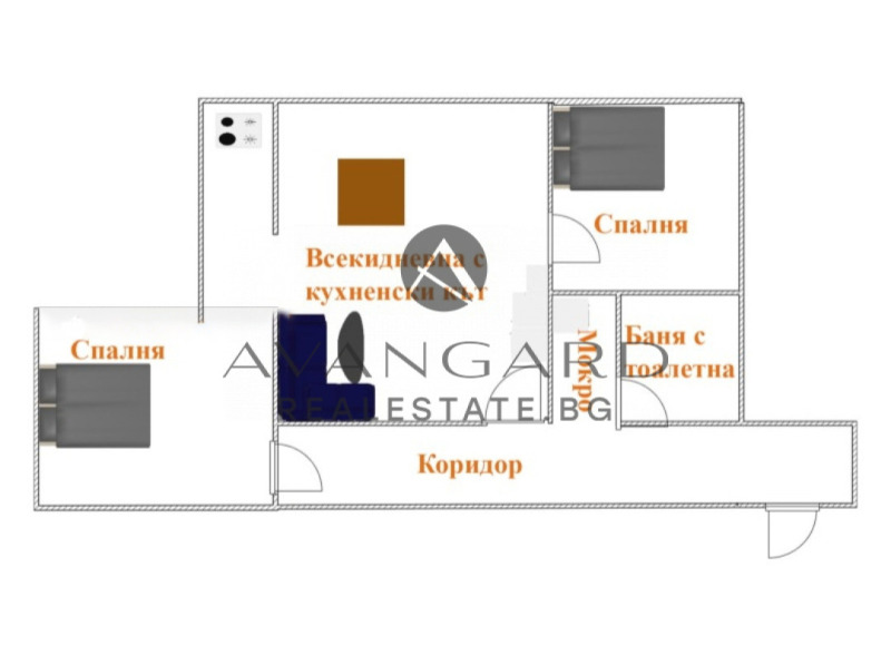 Te koop  2 slaapkamers Plovdiv , Trakija , 60 m² | 32685774 - afbeelding [14]
